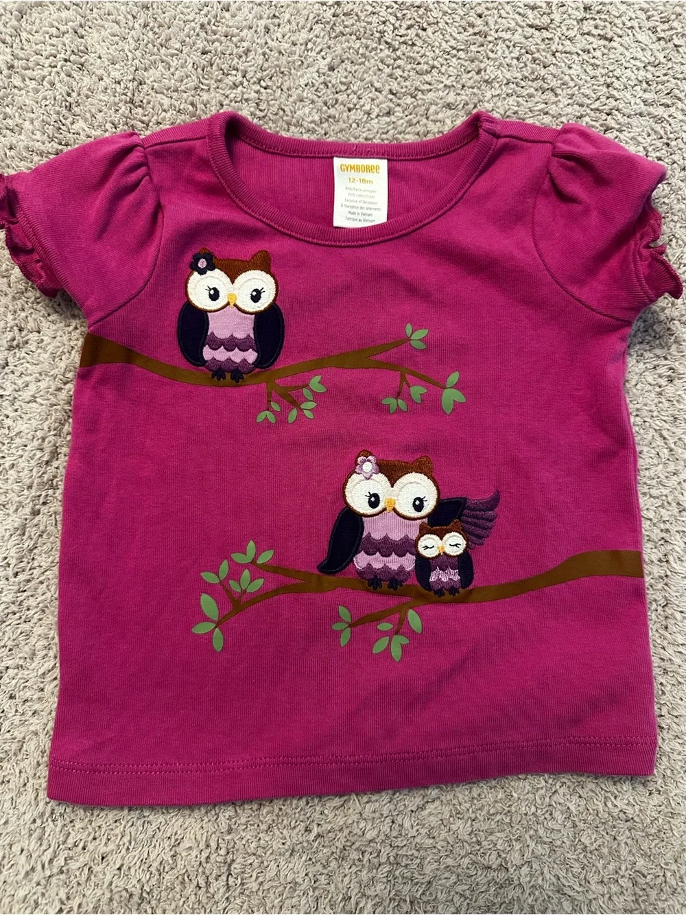 🌸 Girls 12-18M Floral Owl Tee Bundle • GAP Gymboree OshKosh 🦉
